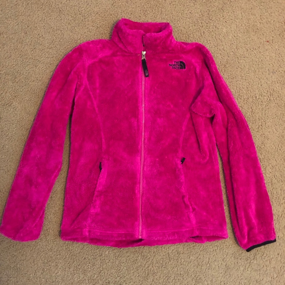 Bright pink TNF Oso jacket